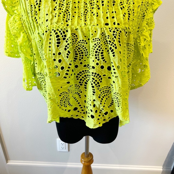 Farm Rio Palm Tree Eyelet Richelieu Top - Picture 8 of 14